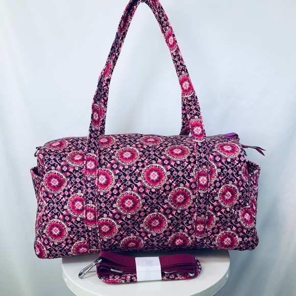 🌸Vera Bradley Medium Duffel Duffle Travel Bag Suitcase Spring Break - Picture 5 of 7